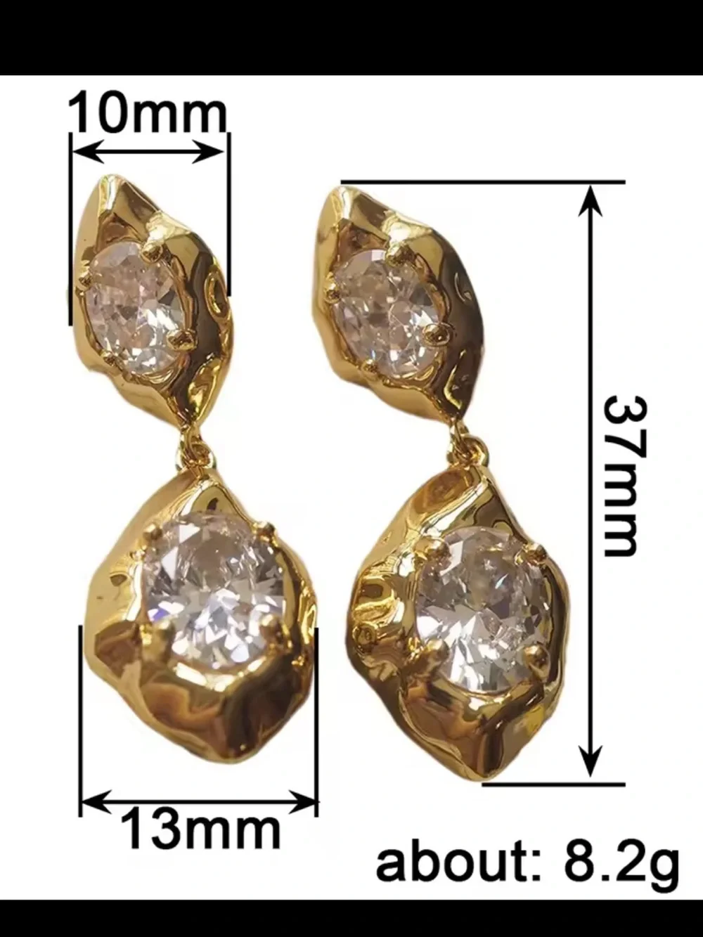 Golden Glow Crystal Drop Earrings